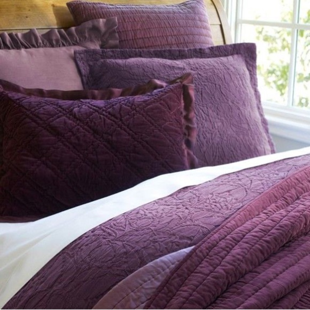 Luxurious Pottery Barn All Silk Quilt Set - Queen